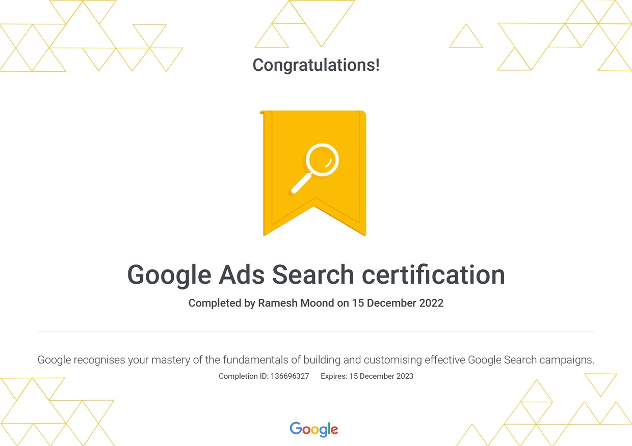 Google Ads Search Certification